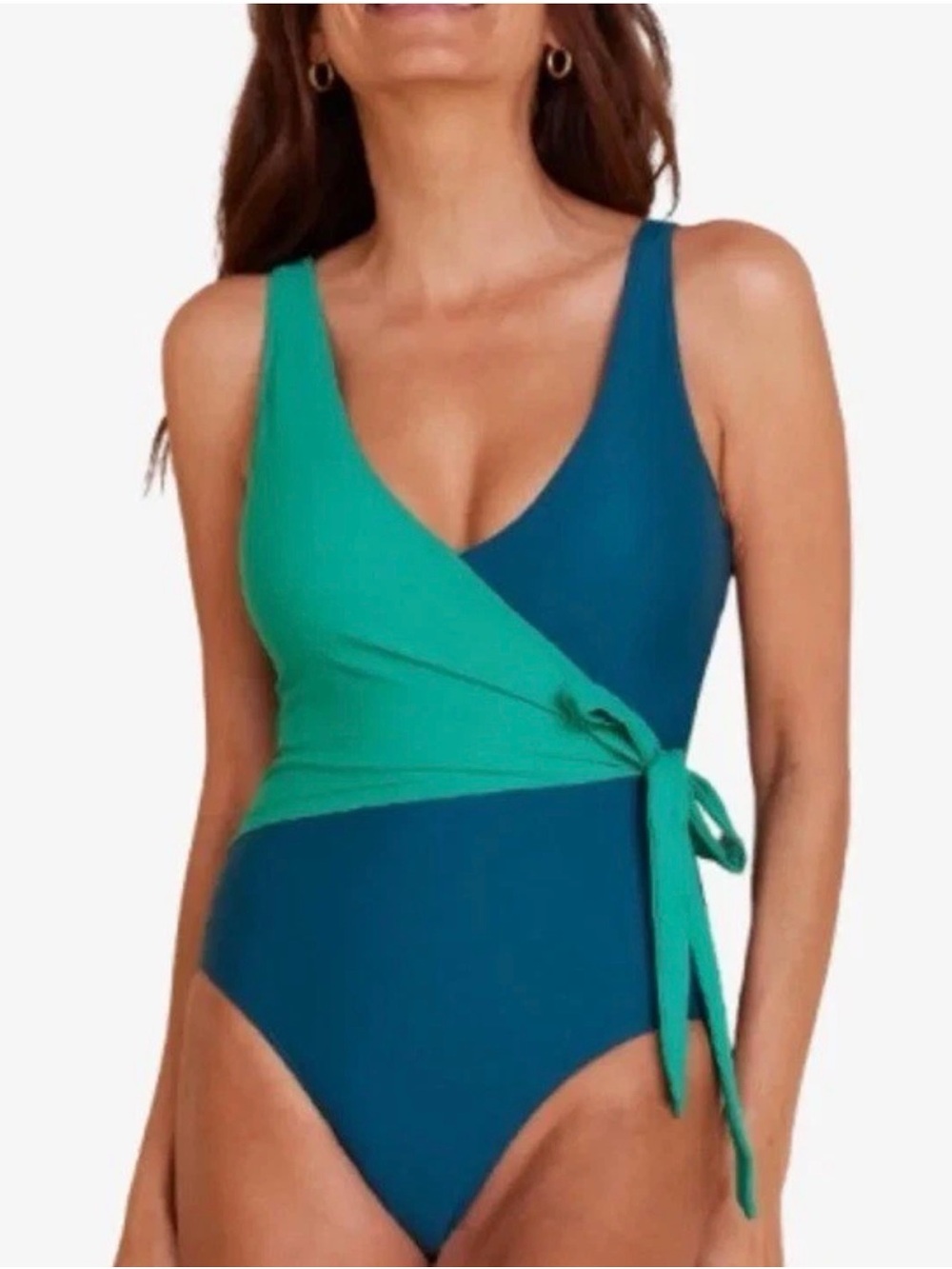 Summersalt Colorblock Wrap One-Piece Swimsuit. Size 18